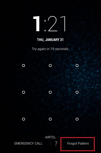 Forgot unlock pattern android phone