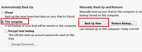 Backup iPhone iPad