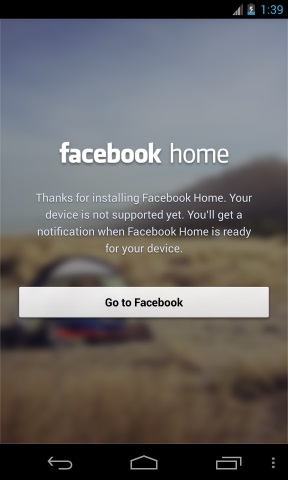 Facebook Home Error