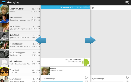 Manage Android Messages with Sliding Messaging