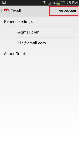 Add Gmail Account on Android