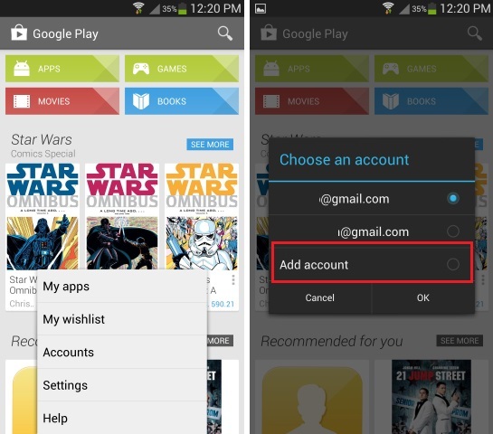 Add Google Account On Android