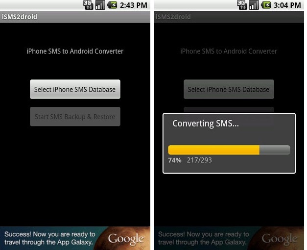 Convert iPhone SMS into Android