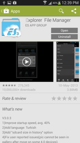 ES file explorer Android App