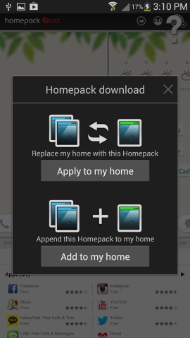 Apply Buzz Launcher Home Screen