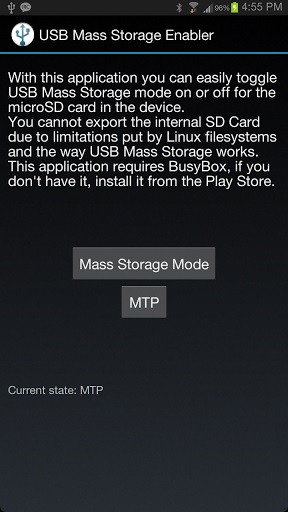 Mass Storage Mode on Galaxy S 4
