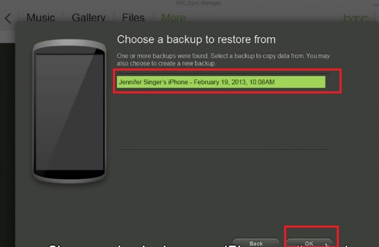 Select iPhone Backup File