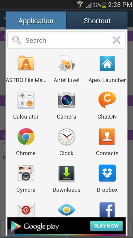restore app shortcut android