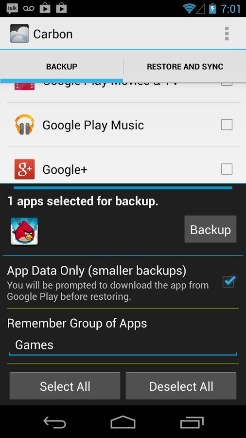 BAckup Android Apps