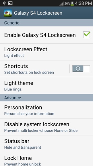 Galaxy S4  Lockscreen Effects